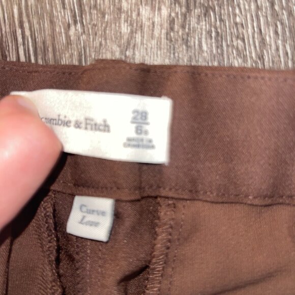 Abercrombie & Fitch Chocolate Brown Sloan Wide Leg Work Pant - Picture 3 of 5